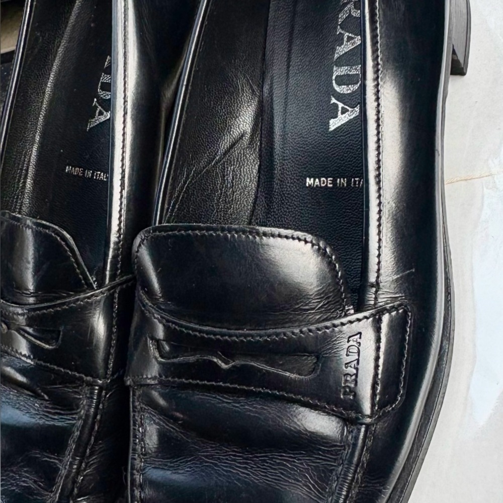 Prada Women’s Classic Black Slip-On Loafers - Picture 3 of 4
